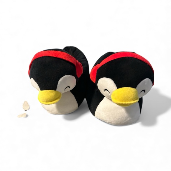 Shoes - Penguin Slippers with Red Earmuffs w9 m7
